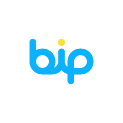 Beyaz zemin üzerinde BiP logo kullanımı